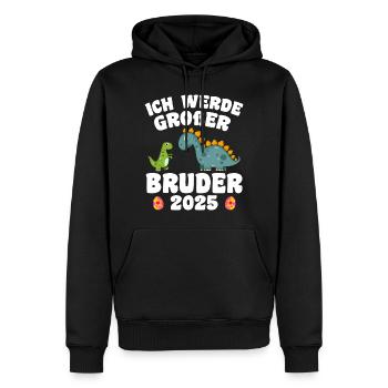 Ich Werde Großer Bruder 2025 - Männer Premium Bio Hoodie - Schwarz - Vorne - Nico (187cm)