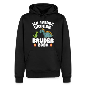 Ich Werde Großer Bruder 2026 - Männer Premium Bio Hoodie - Schwarz - Vorne - Nico (187cm)