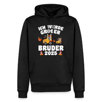 Ich Werde Großer Bruder 2025 - Männer Premium Bio Hoodie - Schwarz - Vorne - Nico (187cm)