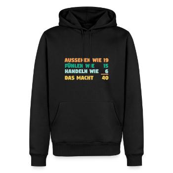 Vierzig Vierzigster 40 Jahre Geburtstag - Männer Premium Bio Hoodie - Schwarz - Vorne - Nico (187cm)