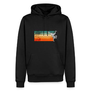 Retro Breakdance Breakdancer - Männer Premium Bio Hoodie - Schwarz - Vorne - Nico (187cm)
