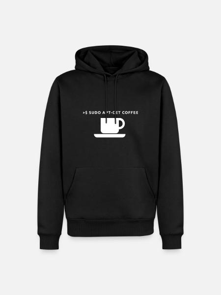 Lustiges Linux Kaffee Admin Shirt Pinguin Coder - Männer Premium Bio Hoodie - Schwarz