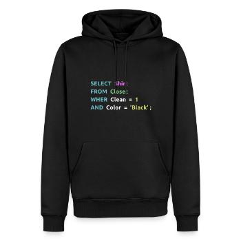 Nerd Computer Computerarbeit Coder Geschenkidee - Männer Premium Bio Hoodie - Schwarz - Vorne - Nico (187cm)