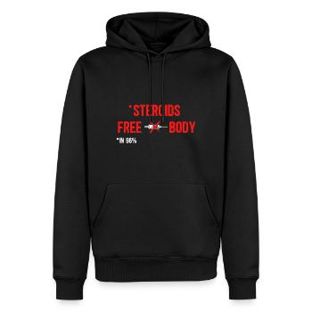 Ohne Steroide - Workout Gym - Männer Premium Bio Hoodie - Schwarz - Vorne - Nico (187cm)