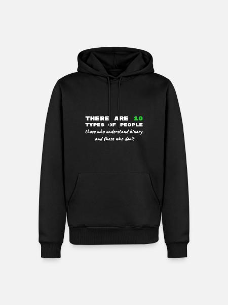 Code binaire Dictons drôles Travail sur ordinateur - Sweat à capuche Premium bio Homme - noir