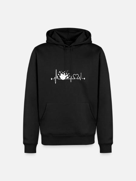 Bowling heartbeat bowling player - Men’s Premium Organic Hoodie - black