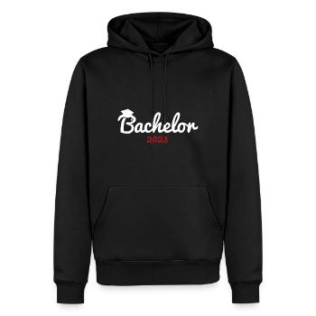 Bachelor Hut 2023 Abschluss Bachelorabschluss - Männer Premium Bio Hoodie - Schwarz - Vorne - Nico (187cm)