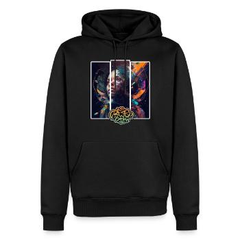Infiziert SCI-FI Frau BEES CREW - Männer Premium Bio Hoodie - Schwarz - Vorne - Nico (187cm)