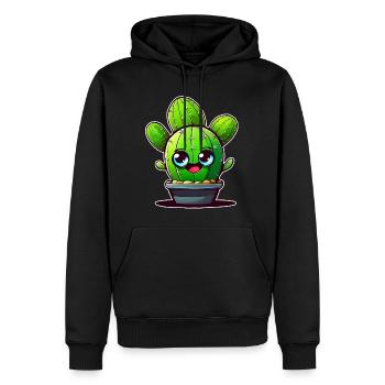 Mein kleiner grüner Kaktus - Männer Premium Bio Hoodie - Schwarz - Vorne - Nico (187cm)