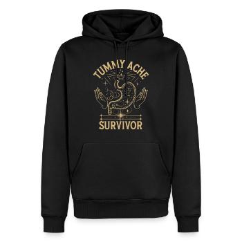 Bauchweh Überlebender Tummy Ache Survivor - Men’s Premium Organic Hoodie - black - Front - Nico (187cm)