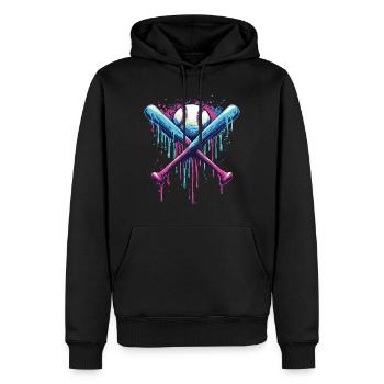 Baseball - Männer Premium Bio Hoodie - Schwarz - Vorne - Nico (187cm)