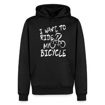 I want to ride my bicycle - Sweat à capuche Premium bio Homme - noir - Devant - Nico (187cm)