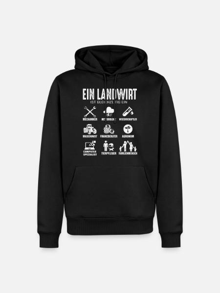 Ein Landwirt ist auch gleichzeitig ein... - Männer Premium Bio Hoodie - Schwarz
