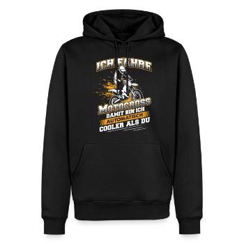 Motocross Cross Motorrad Biker Enduro Offroad - Männer Premium Bio Hoodie - Schwarz - Vorne - Nico (187cm)