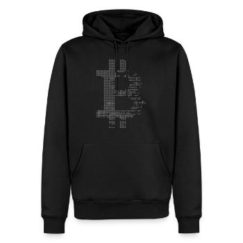 Bitcoin grey - Männer Premium Bio Hoodie - Schwarz - Vorne - Nico (187cm)