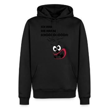 Ich hab die Haare schön - Männer Premium Bio Hoodie - Schwarz - Vorne - Nico (187cm)