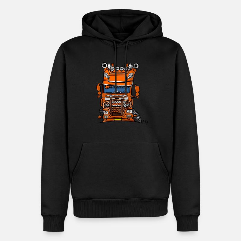 0613 daf FX sur l'orange route - Sweat à capuche Premium bio Homme - noir