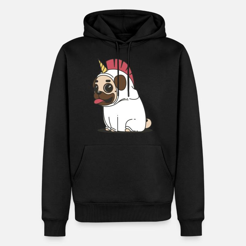 Bubule: das Einhorn Hund - Männer Premium Bio Hoodie - Schwarz