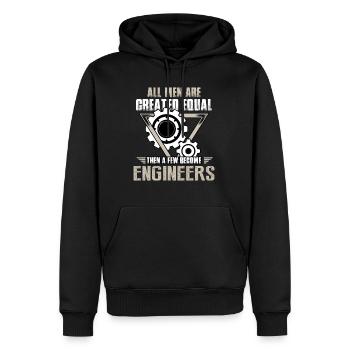 engineer - Men’s Premium Organic Hoodie - black - Front - Nico (187cm)