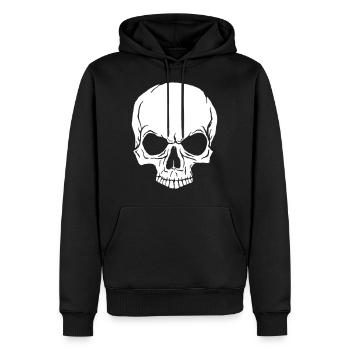 crâne - Sweat à capuche Premium bio Homme - noir - Devant - Nico (187cm)