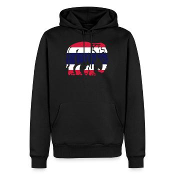 Drapeau Thai Elephant Crossing Connexion - Sweat à capuche Premium bio Homme - noir - Devant - Nico (187cm)