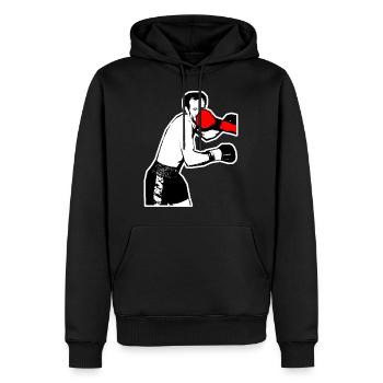 Boxer direct hit - Men’s Premium Organic Hoodie - black - Front - Nico (187cm)