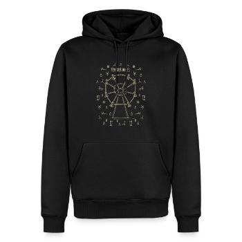 La grande roue de la chimie ! - Cadeau - Sweat à capuche Premium bio Homme - noir - Devant - Nico (187cm)
