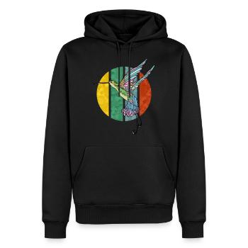 Kolibri - Männer Premium Bio Hoodie - Schwarz - Vorne - Nico (187cm)
