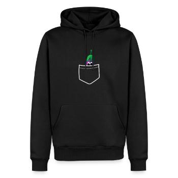pocket eggplant Geschenkidee - Männer Premium Bio Hoodie - Schwarz - Vorne - Nico (187cm)