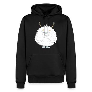 kleiner Yeti - Männer Premium Bio Hoodie - Schwarz - Vorne - Nico (187cm)