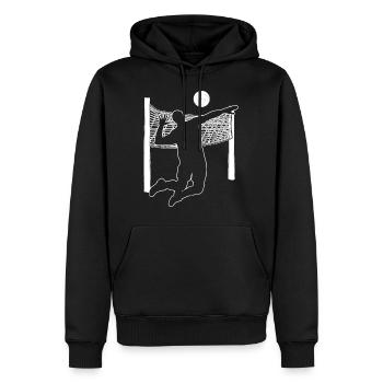 Volleyball volleyball net sport gift - Men’s Premium Organic Hoodie - black - Front - Nico (187cm)