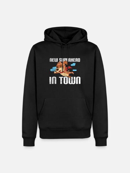 New Superhero in town - Männer Premium Bio Hoodie - Schwarz