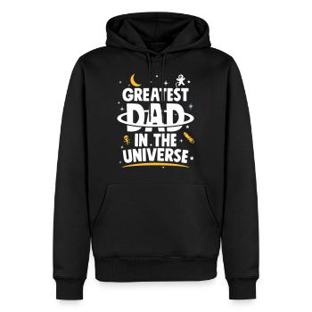 Father's Day Gift Greatest Dad In The Universe - Männer Premium Bio Hoodie - Schwarz - Vorne - Nico (187cm)