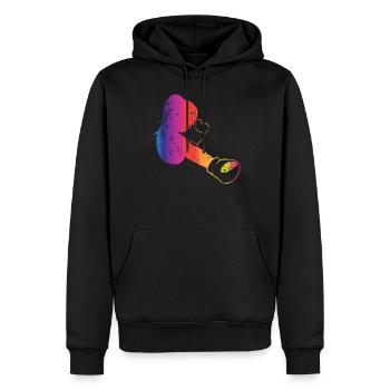 Boxe - Sweat à capuche Premium bio Homme - noir - Devant - Nico (187cm)