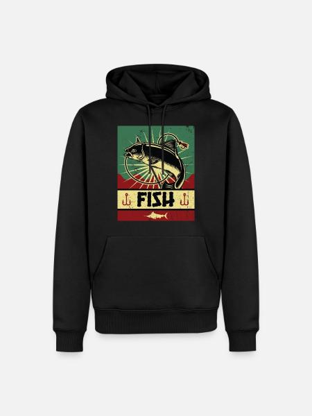 Fischen Propaganda - Männer Premium Bio Hoodie - Schwarz