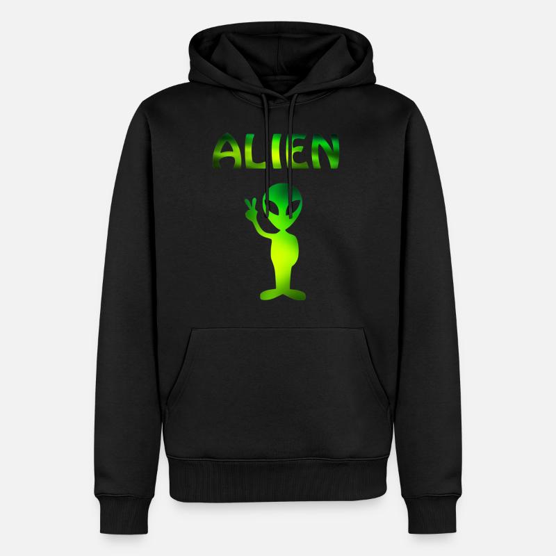 Alien - Männer Premium Bio Hoodie - Schwarz