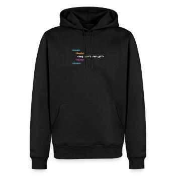 html programmer computer nerd - Men’s Premium Organic Hoodie - black - Front - Nico (187cm)