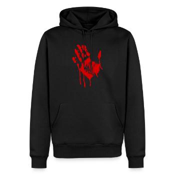 Main de sang Costume d’Halloween - Sweat à capuche Premium bio Homme - noir - Devant - Nico (187cm)