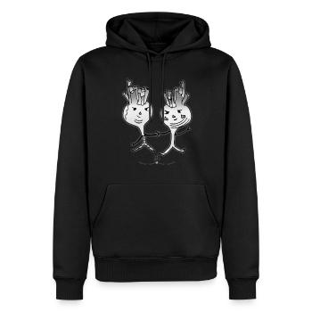 Dancing kohlrabis - Men’s Premium Organic Hoodie - black - Front - Nico (187cm)