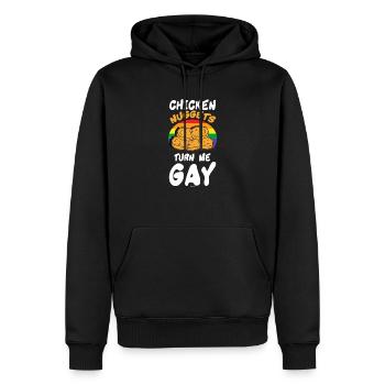 Funny Chicken Nuggets LGBT - Men’s Premium Organic Hoodie - black - Front - Nico (187cm)
