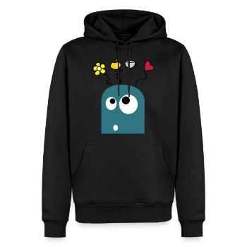 crazy - Men’s Premium Organic Hoodie - black - Front - Nico (187cm)