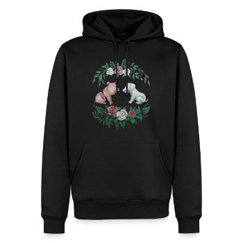 Fuck Speciesism - Art pour les droits des animaux - Sweat à capuche Premium bio Homme - noir - Devant - Nico (187cm)