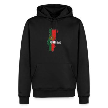 Patriotischer Portugal-Flagge Portugiesischer Patriotismus-Nationalismus - Männer Premium Bio Hoodie - Schwarz - Vorne - Nico (187cm)