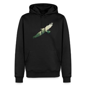 Adler in der Luft Natur Liebhaber - Männer Premium Bio Hoodie - Schwarz - Vorne - Nico (187cm)