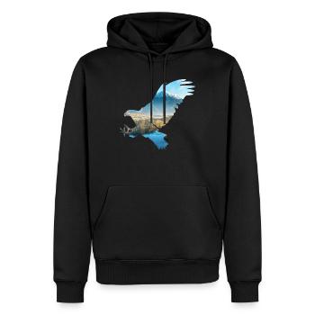 Koenig the Luefte Adler nature montagnes - Sweat à capuche Premium bio Homme - noir - Devant - Nico (187cm)