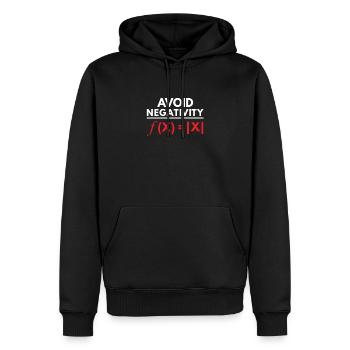 Avoid Negativity Funny Math Puns Geometry Algebra - Men’s Premium Organic Hoodie - black - Front - Nico (187cm)