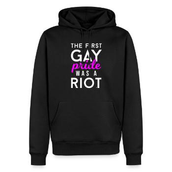La première fierté gay LGBT LGBTQ Transgender Support - Sweat à capuche Premium bio Homme - noir - Devant - Nico (187cm)