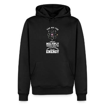 Du bist wichtig, bis du dich selbst multipliziert - Männer Premium Bio Hoodie - Schwarz - Vorne - Nico (187cm)