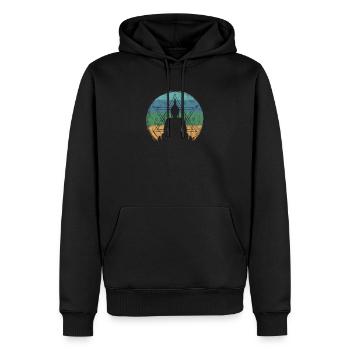 Vintager Meditations-Buddhismus-buddhistischer Zen-Frieden - Männer Premium Bio Hoodie - Schwarz - Vorne - Nico (187cm)