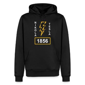 Nikola Tesla Electricity - Men’s Premium Organic Hoodie - black - Front - Nico (187cm)